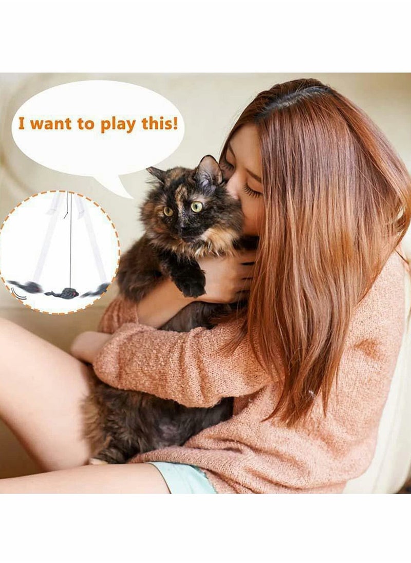 Excefore - Cat Toy Rope Mouse Play Supplies, Self-Excited Hanging Door Cat Toy Retractable Cat Toy Rope Mouse for Indoor Cats Kitten Play Chase Exercise, Kitten Fun Mental Physical Exercise Puzzle Kitten Toys - Image 1