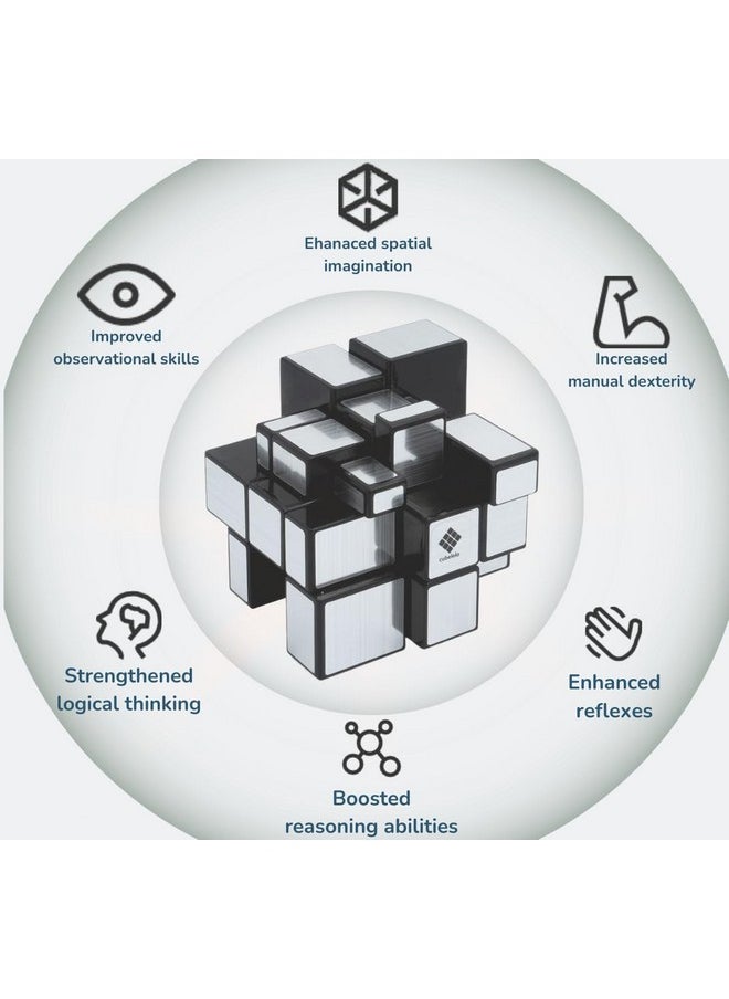 Drift 3X3 Mirror (Silver) Magic Speed Cube | Speedy Stress Buster Brainstorming Puzzle | Ideal For Kids & Adults | High-Performance Bump Cube - pzsku/ZD96C7FE9735B54A32152Z/45/_/1733730201/022c808a-e709-4086-b902-44b37552f856