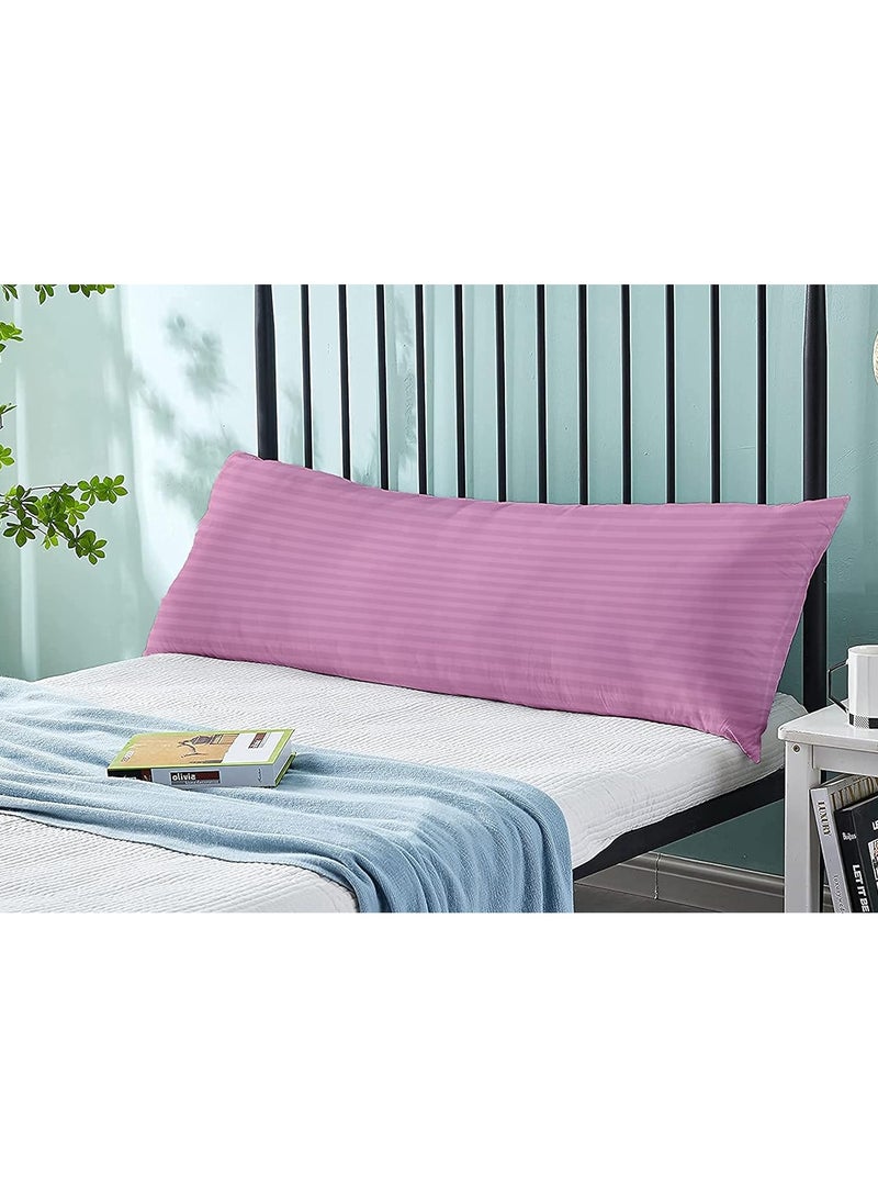 DubaiGallery Long Body Pillow 1pc, Fabric: 100% Polyester 85 GSM Microfiber 1 cm Stripe Super Soft, Filling: 1300 gm Hollow Fiber Comfort, Breathable & Ultra Soft , Size: 45 x 120 cm  - Image 2