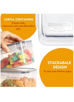 Arabest 28 Pack Airtight Food Storage Containers, Stackable Food Containers for Kitchen Food, Plastic Kitchen Storage Organizer for Sugar, Snack, Baking Supplies  - Image 3