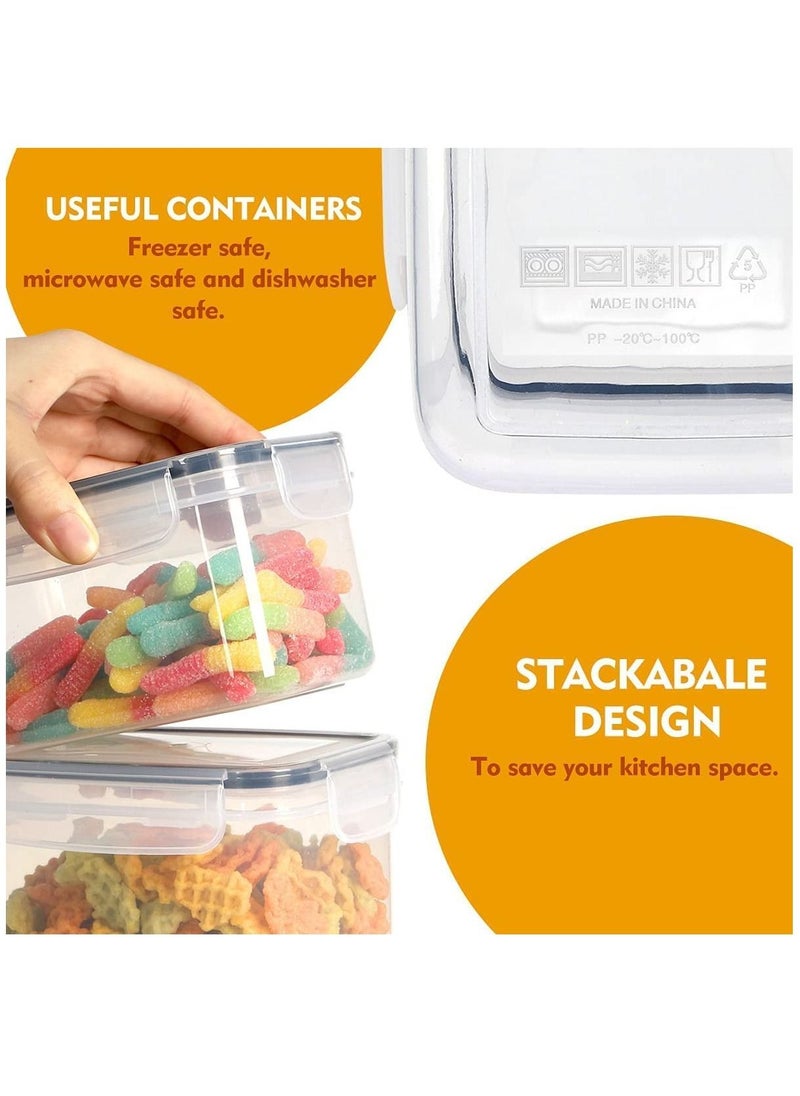 Arabest 28 Pack Airtight Food Storage Containers, Stackable Food Containers for Kitchen Food, Plastic Kitchen Storage Organizer for Sugar, Snack, Baking Supplies  - Image 3