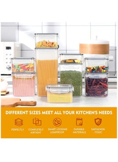 Arabest 28 Pack Airtight Food Storage Containers, Stackable Food Containers for Kitchen Food, Plastic Kitchen Storage Organizer for Sugar, Snack, Baking Supplies  - Image 2