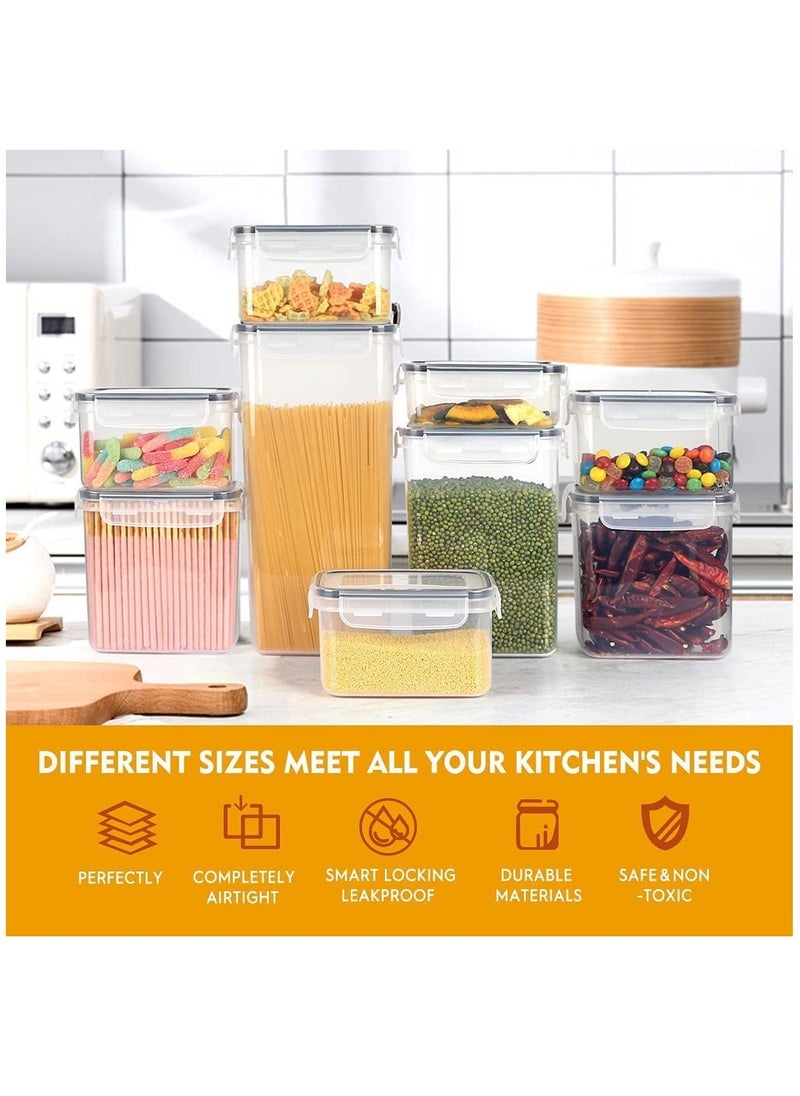 Arabest 28 Pack Airtight Food Storage Containers, Stackable Food Containers for Kitchen Food, Plastic Kitchen Storage Organizer for Sugar, Snack, Baking Supplies  - Image 2