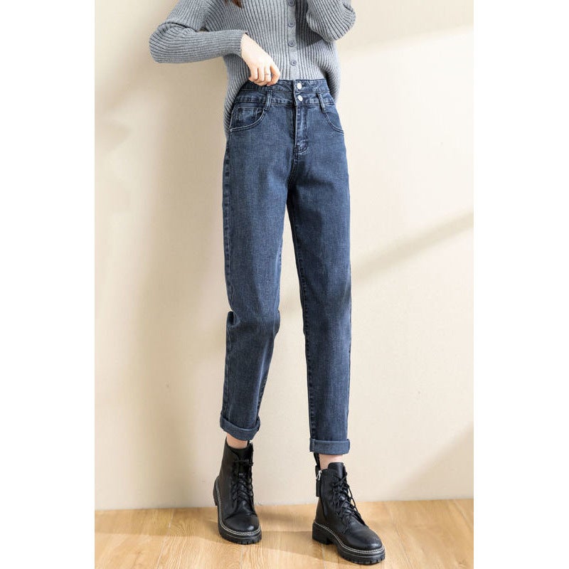 High-Waisted Dad Jeans For Women Spring And Autum Large Size Fat Mm Loose Slimming Look Harem Carrot Pants - Image 2