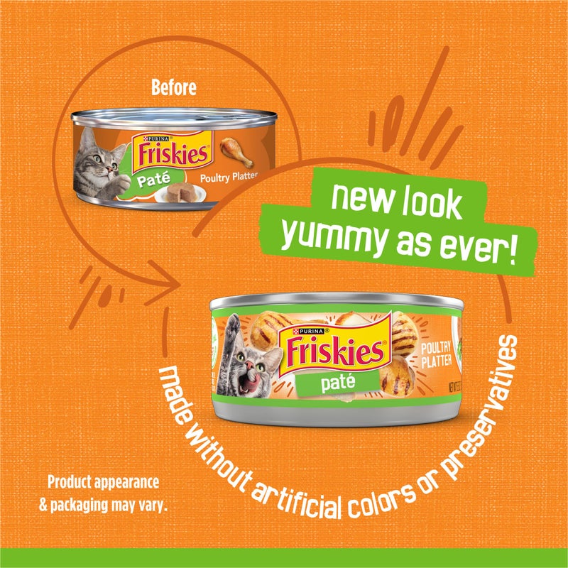 Friskies Purina Friskies Wet Cat Food Pate, Poultry Platter - (Pack of 24) 5.5 oz. Cans - Image 2