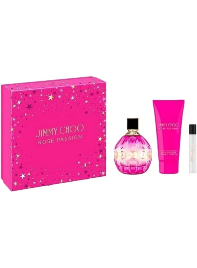 Jimmy Choo Rose Passion Eau de Parfum and Body Lotion 3-Piece Gift Set for Women