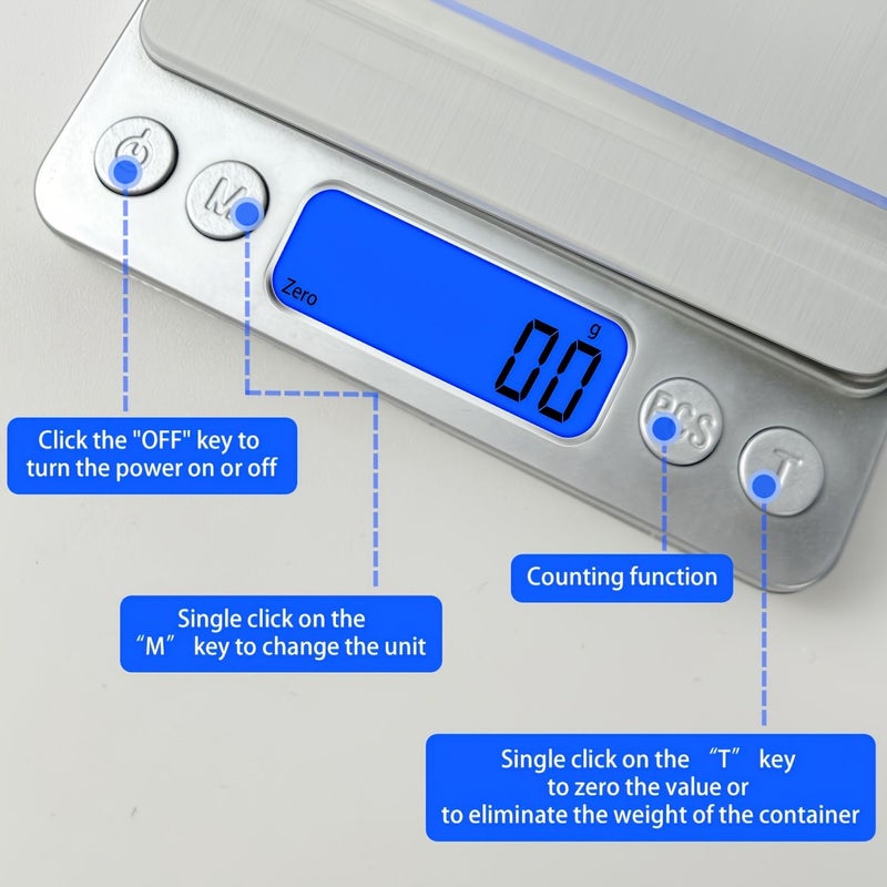 High Precision Digital Kitchen Scale 3000g 0.1g Cooking Baking Food Weighing Tool - Image 2