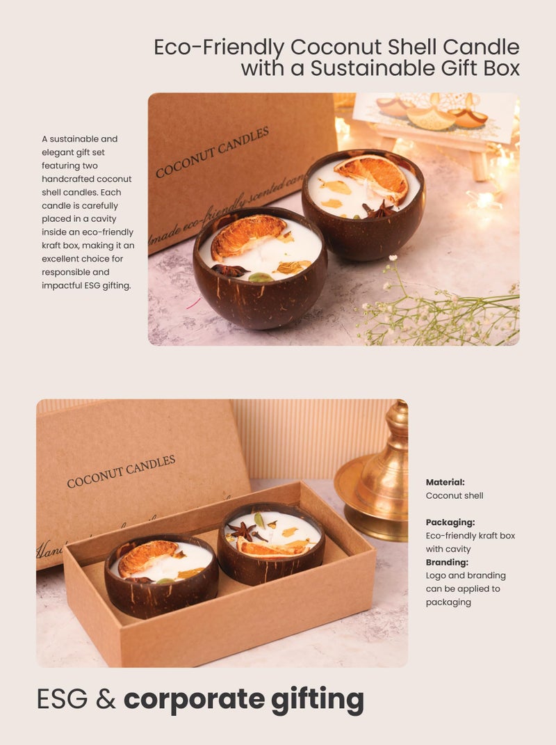 SINCE 7 STORE Coconut Shell Scented Candles | Sustainable Eco Friendly Soy Wax Candle Set | Handcrafted Natural Aroma Candles for Home Décor & Gifting | Reusable Coconut Bowl | Vegan & Zero Waste Gift Idea - Image 5