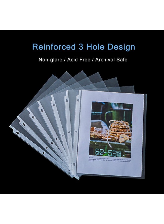 Seashell 300Pcs Non Glare Sheet Protectors 8.5 X 11 Page Protectors Reinforced 3 Holes 2 Mil Thick Top Loading Page Protectors Plastic Sleeves For 3 Ring Binder Acid Free & Archival Safe - Image 2