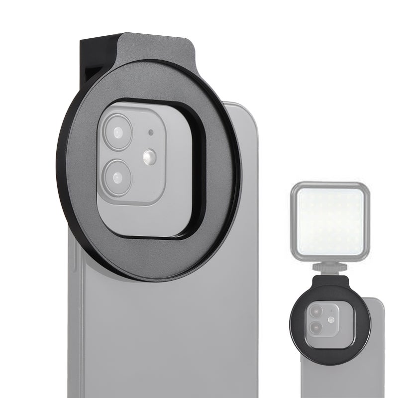 67mm Phone Filter Mount Threaded Lens Filter Clip Full Metal with Cold Shoe Mount Replacement for iPhone 15/14/13/12 - Image 1