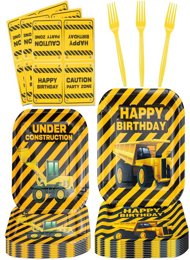 Inspireyee 160 Pack Construction Birthday Party Supplies Dump Truck Construction Birthday Decorations Construction Party Tableware Set - Plate, Napkins Serves 40 - Image 1