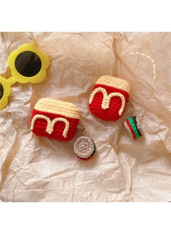 Airpods 4 Headphone Protective Case Cartoon Plush Doll For Apple1/2/3 Gen Pro Wireless Bluetooth Soft-Color:Plush Soft Shell-m Word Burger-Model:Airpods 4 (protective Case)