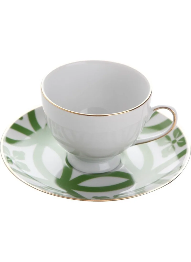 Porland Morocco Plate+Coffee Cup D1 Green 80cc