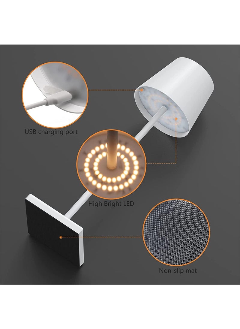 Table Lamp Rechargeable Touch Control LED Cordless Bedside Lamp Brightness Adjustable IP54 Waterproof Desk Lamp