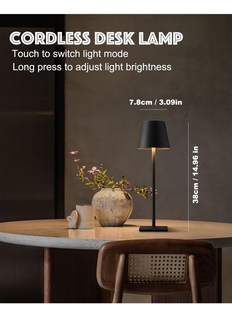 Table Lamp Rechargeable Touch Control LED Cordless Bedside Lamp Brightness Adjustable IP54 Waterproof Desk Lamp