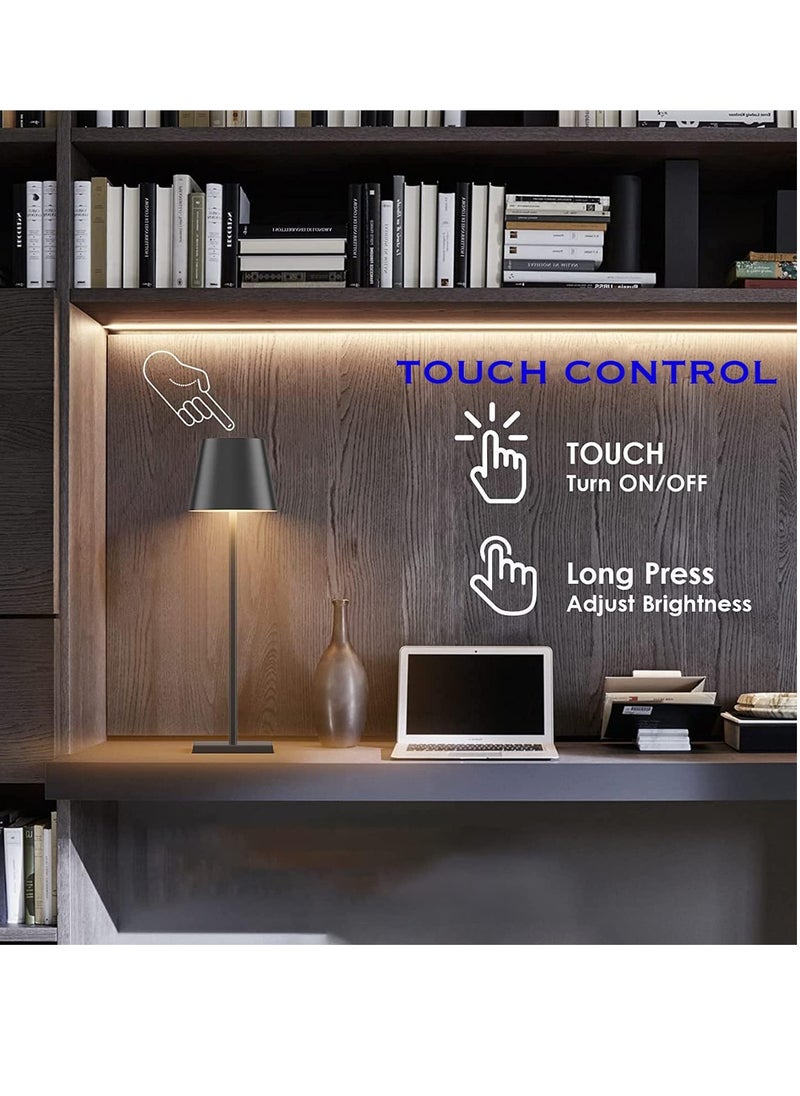 Table Lamp Rechargeable Touch Control LED Cordless Bedside Lamp Brightness Adjustable IP54 Waterproof Desk Lamp