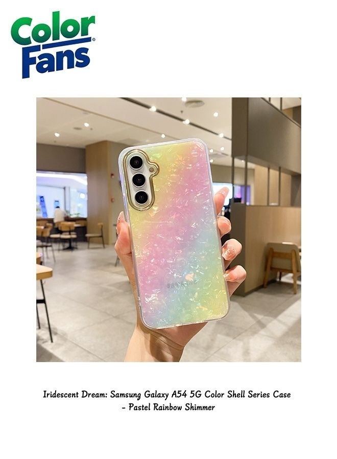 Iridescent Dream: Samsung Galaxy A54 5G Color Shell Series Case - Pastel Rainbow Shimmer