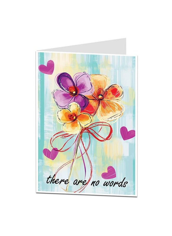 LimaLima LimaLima Sympathy Card There Are No Words Condolences Miscarriage Deceased 5 x 7 With Inside Verse Thinking About You  - Image 1