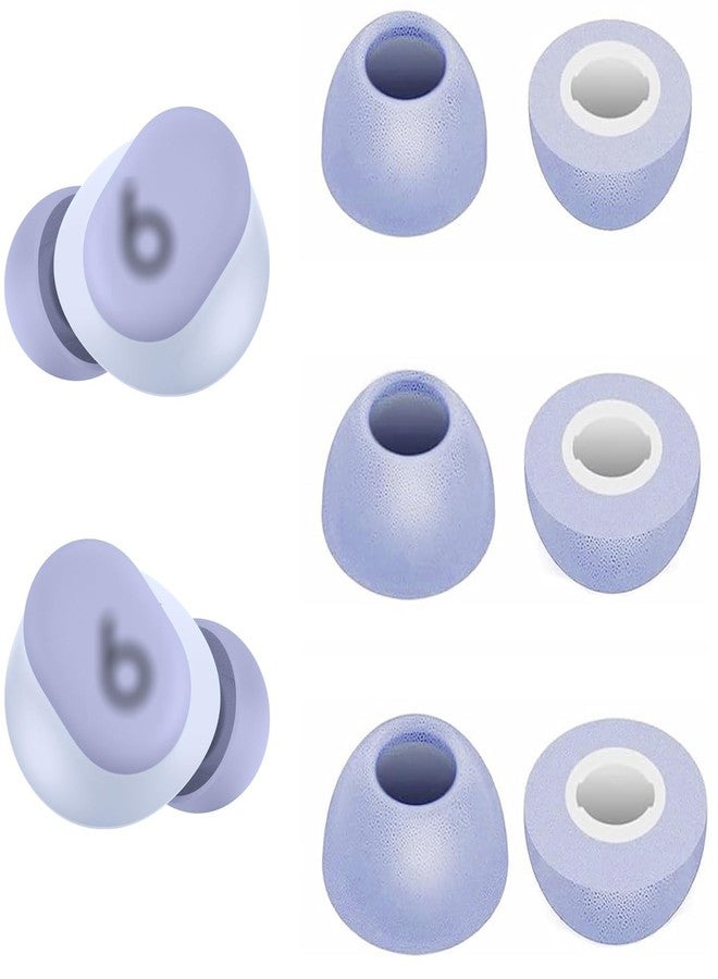 BLLQ Replacement Memory Foam Tips Foam Sleeves Earbuds Tips Compatible with Beats Solo Buds, [Noise Cancelling] 6PCS 3Pairs S/M/L Purple 2143PP - Image 1