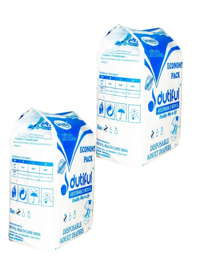 Dutiful High absorbency adult diapers (38-60 waist size) Large pack of 2 - Image 4