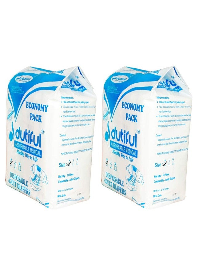 Dutiful High absorbency adult diapers (38-60 waist size) Large pack of 2 - Image 3