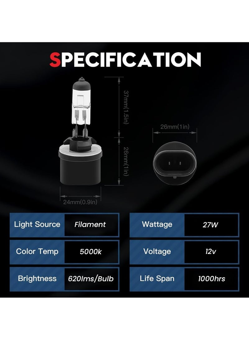 10-Piece 880 Halogen Headlight Bulb 12V_27W  Anti-UV Quartz Glass 5000K Brightness Up to 1000 Hours Lifespan