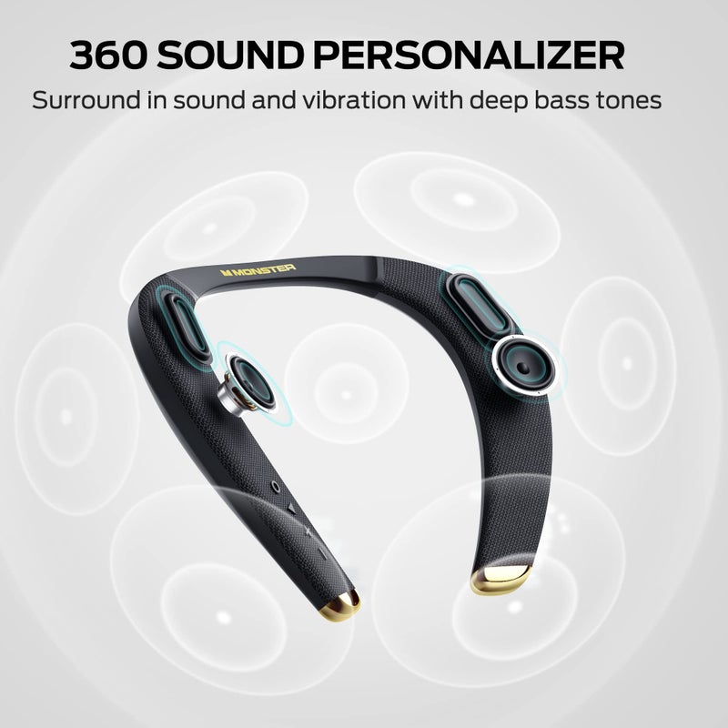 Monster Boomerang Petite Neckband Bluetooth Speakers, Neck Speaker with 15H Playtime, aptX High Fidelity 3D Stereo Sound, Low Latency, Built-in Mic, IPX5 Waterproof Wearable for Home Outdoor - Image 2