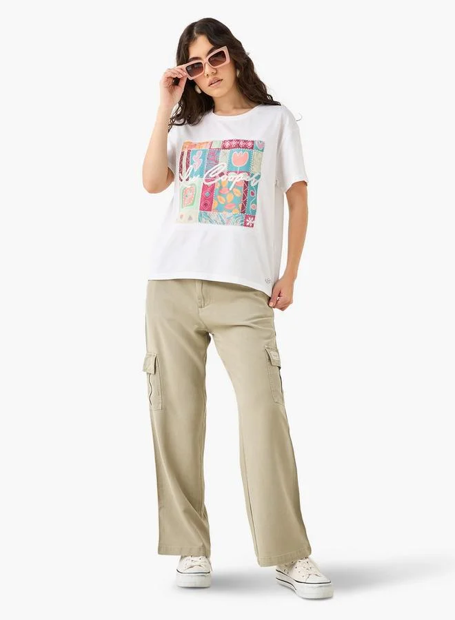 لي كوبر تيشيرت لي كوبر بطبعة جرافيك ورقبة دائرية