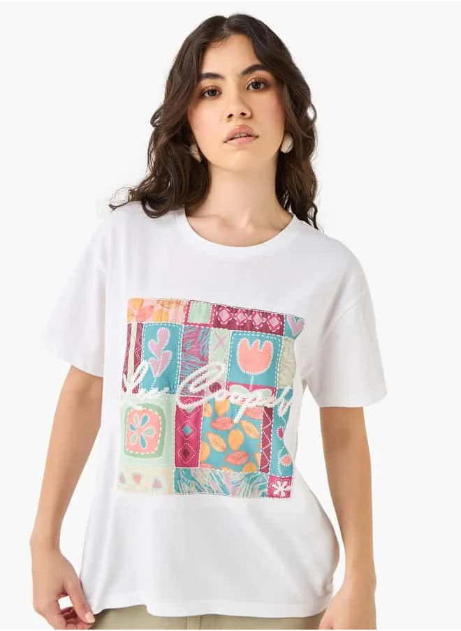 لي كوبر Lee Cooper Graphic Print Crew Neck T-shirt
