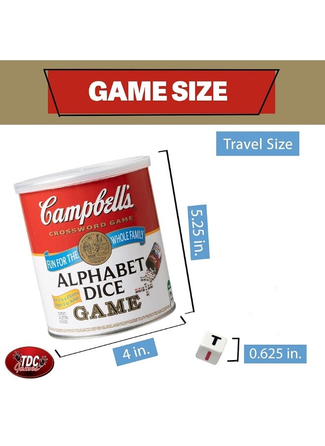 TDC Games - TDC Games Campbell's Alphabet Dice Game, Great for Party Favors, Travel Games, Family Games, Camping Games, Games for Family Game Night, Yard Games for Adults and Family - Image 1