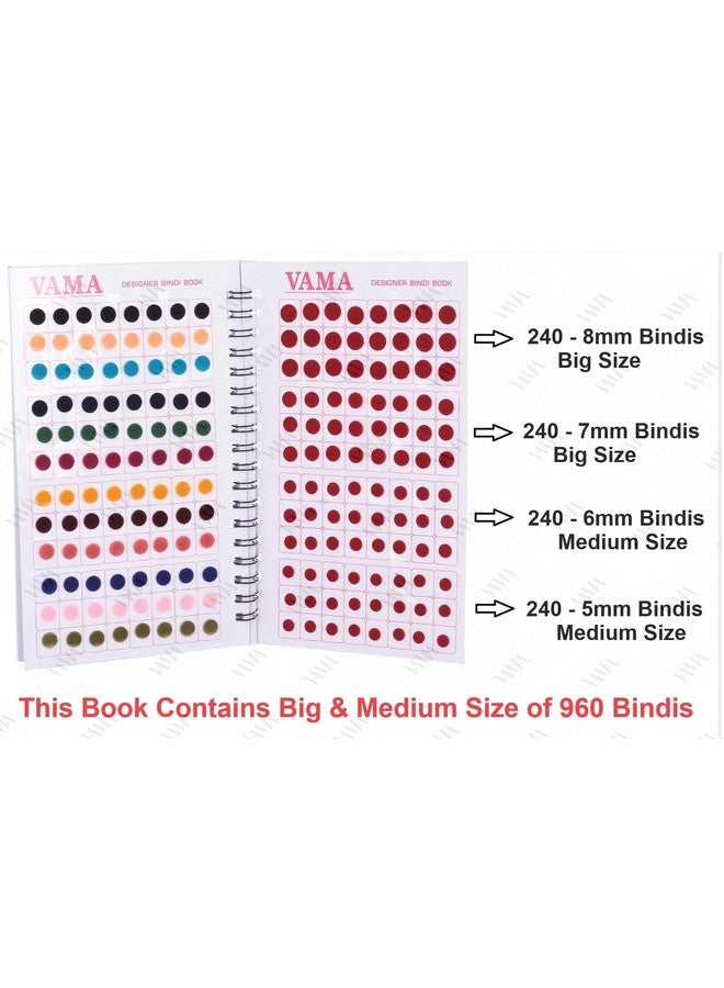 VAMA Simple Plain Round Multicolour Kumkum Sticker Bindiya Bindis Spiral Bindi Booklet For Women (Pack Of 948 - Bindi Book) - Image 2