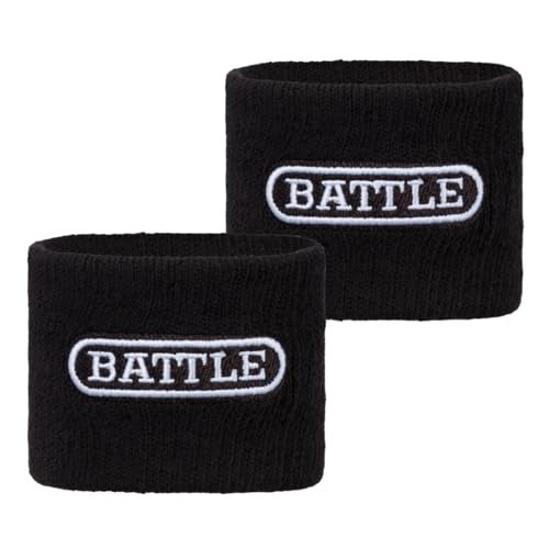 Battle Sports Thick 2.5" Football Armbands- Wrist Bands for Football, High-Performance Bands with Ultra-Soft Material to Wick Away Sweat and Keep Hands Dry- Includes 2 Wrist Bands (Black) - Image 1