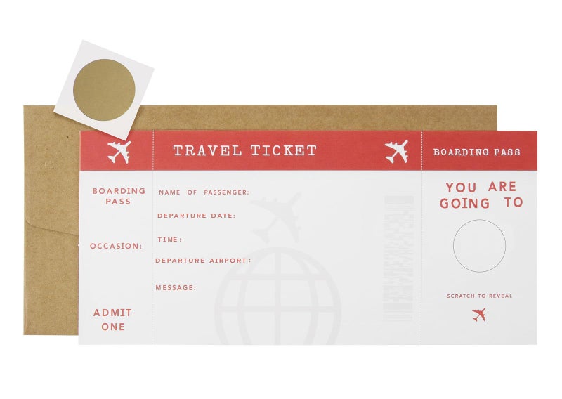 CJ&M Personalised AEROPLANE Scratch Boarding Pass, Surprise Holiday, Vacation, Birthday gift, Faux fake boarding pass, Surprise travel reveal - Image 2