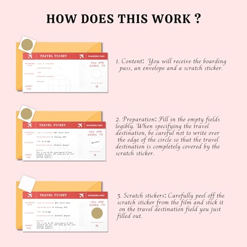 CJ&M Personalised AEROPLANE Scratch Boarding Pass, Surprise Holiday, Vacation, Birthday gift, Faux fake boarding pass, Surprise travel reveal - Image 3