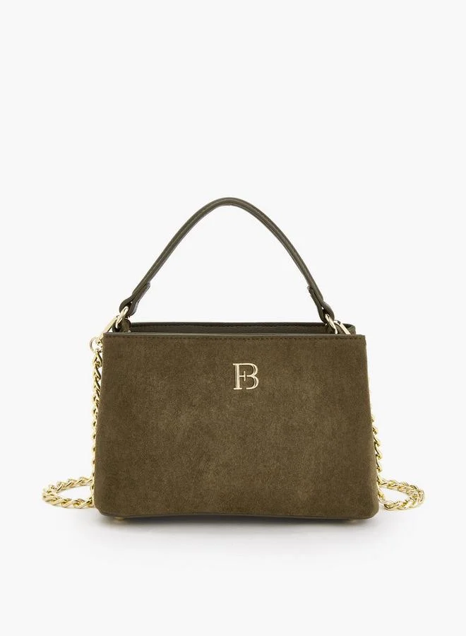 Suede Crossbody Bag With Chain Strap