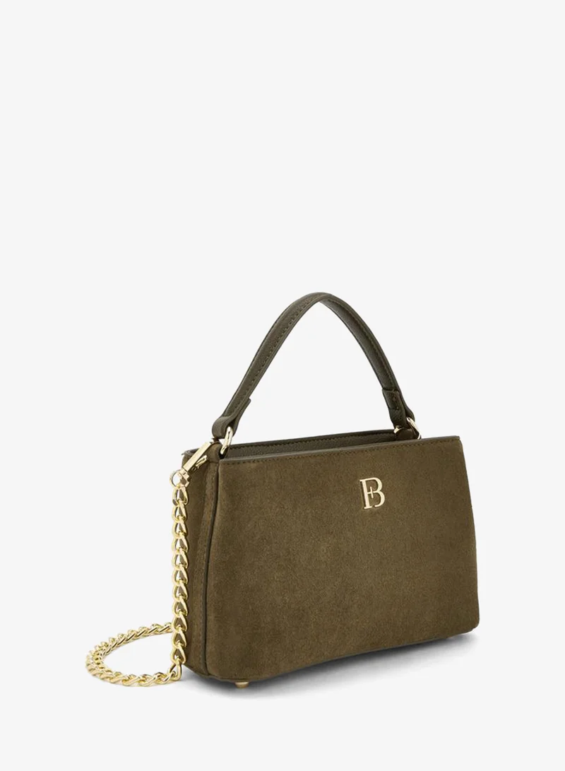 Flora Bella By Shoexpress OLIVE Suede Crossbody Bag With Chain Strap for Women | Best Price UAE