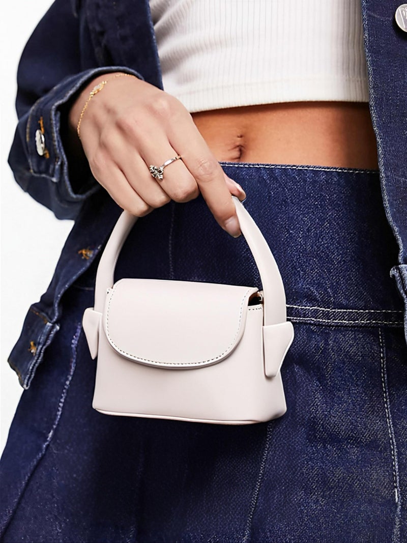 Ayliss Women Mini Purse Bag Mini Top Handle Clutch Crossbody Handbag Coin Cute Purse Lipstick Bag Y2K Accessories Gift (Off White) - Image 3