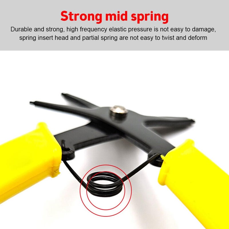 MECRAAF 2 in 1 Multifunction Snap Ring Pliers Circlip Pliers External Internal Retaining Ring Spring Installation Removing Reassembling Dualpurpose Retaining Ring Plier Straight Lock Ring Pliers - Image 5
