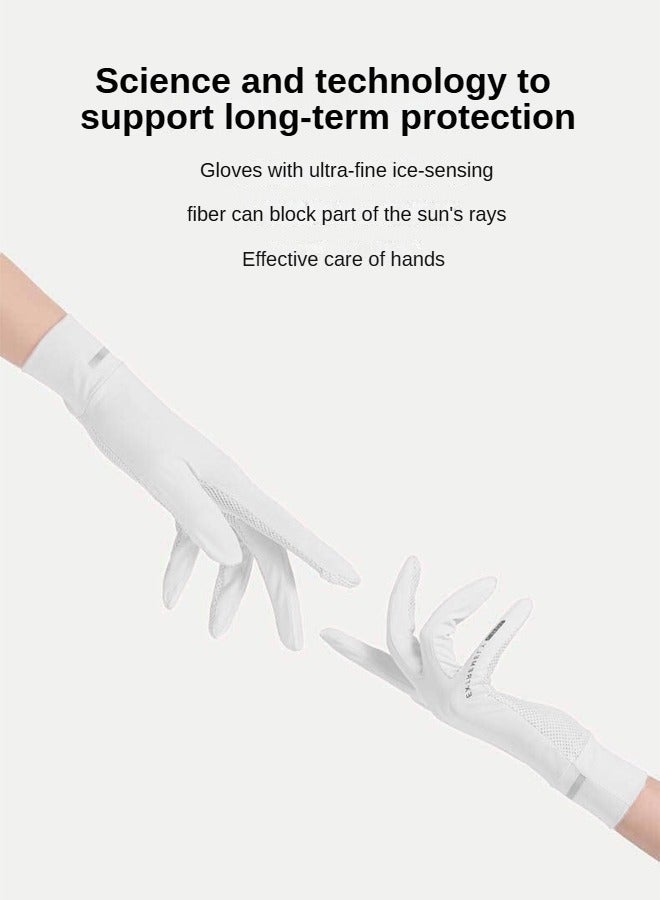 هايدو زوج واحد من قفازات القيادة النسائية للحماية من الأشعة فوق البنفسجية أبيض - Image 4