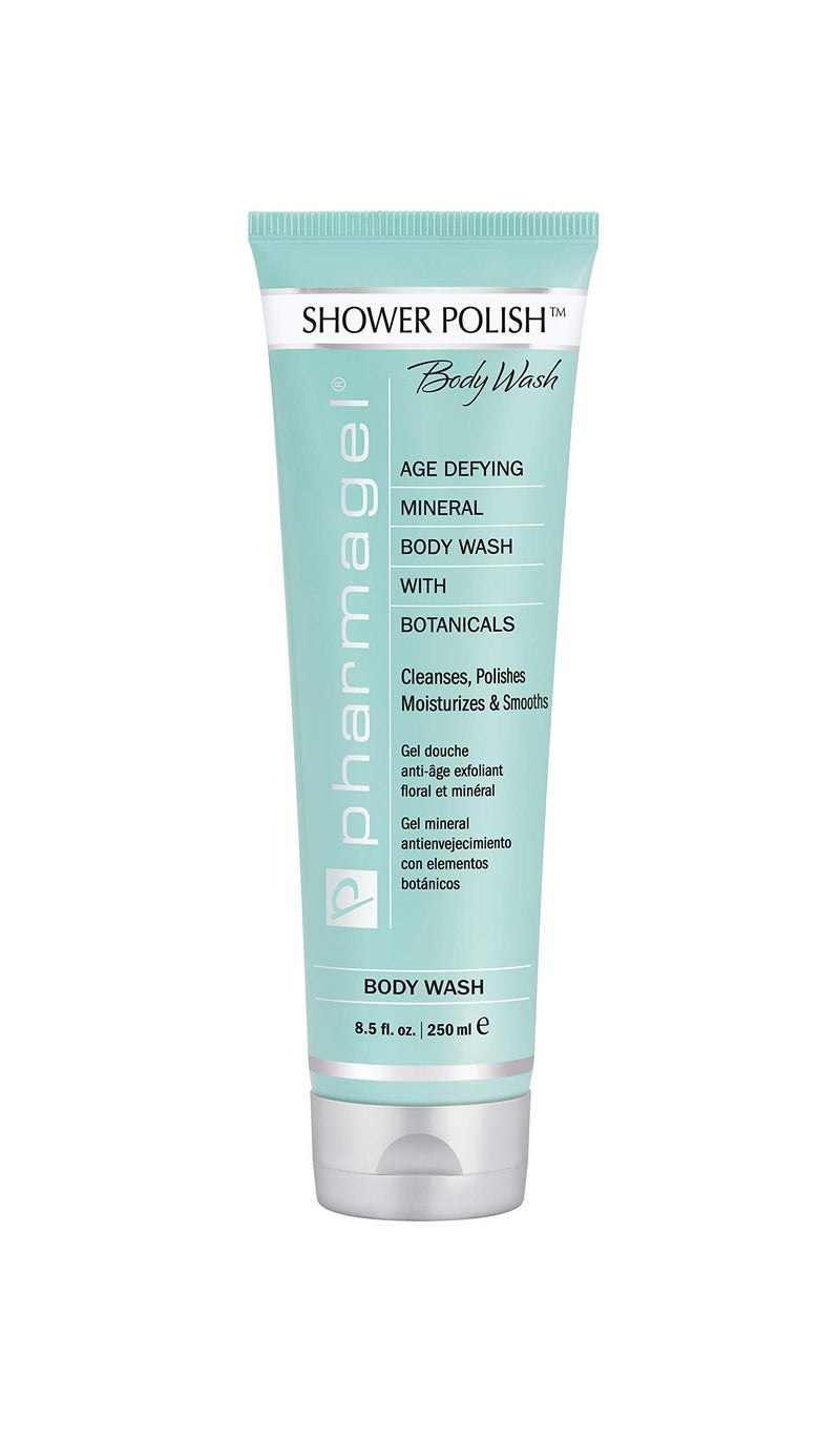 Pharmagel Shower Polish Cleanser Natural Moisturizing and Exfoliating Body Wash Suitable for all Skin Types 85 fl oz