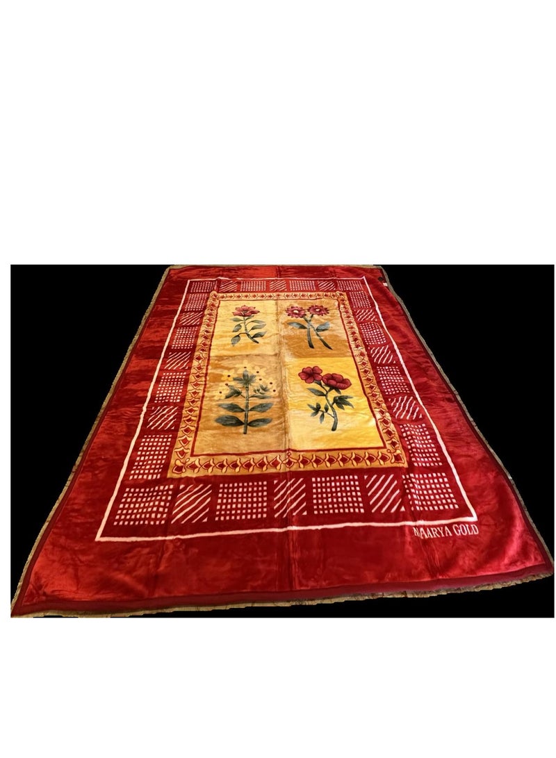 MAARYA GOLD 2 PLY SUPER SOFT EMBOSSED BLANKET - Image 1