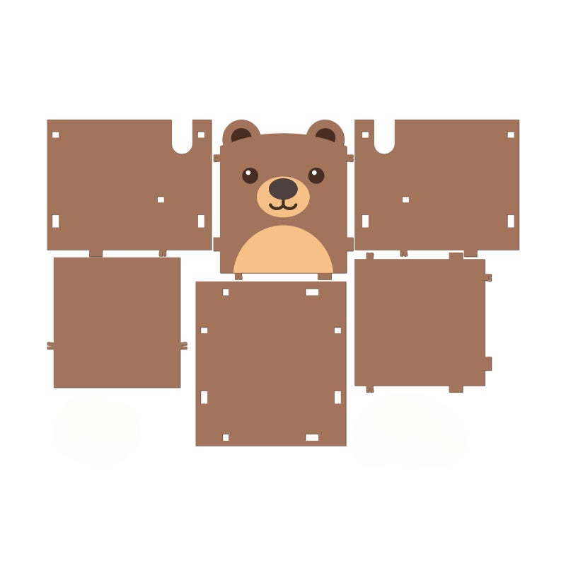 Wooden Bear Shaped Pen Holder Cute Teddy Desk Organizer 1 Pencil Cup - Image 3