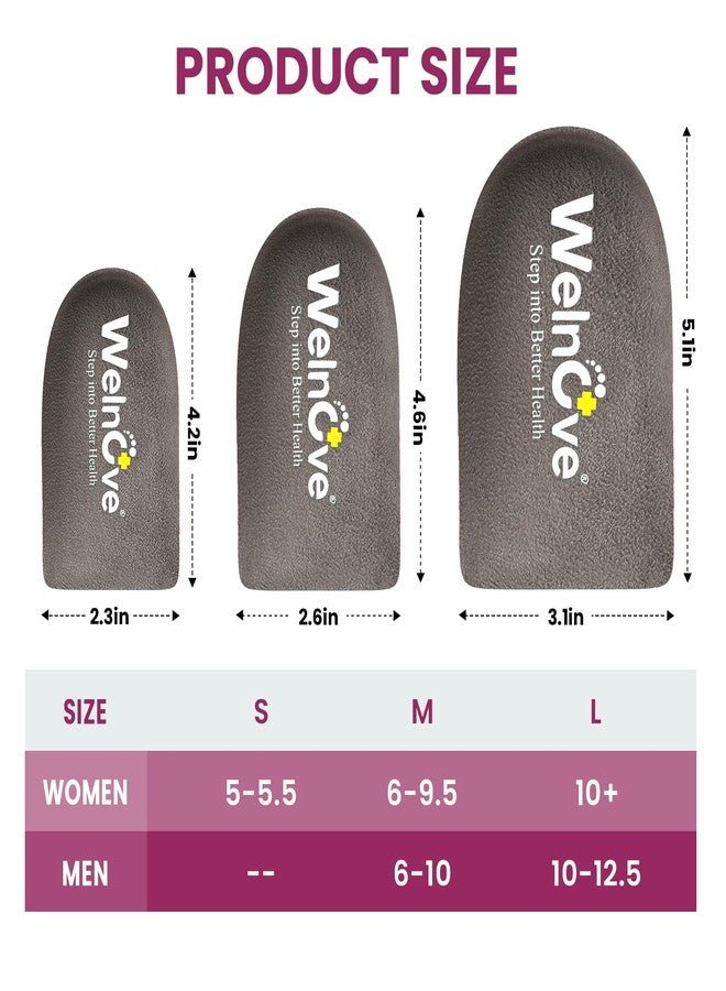 Welnove Heel Lift Inserts for Shock Absorption - Welnove 1/2 Inch Heel Cups for Plantar Fasciitis, Height Increase, Support, Non Slip,Pain Relief - Comfort Heel Cushion Pads Insoles (Size M, 1 Pair) - Image 5