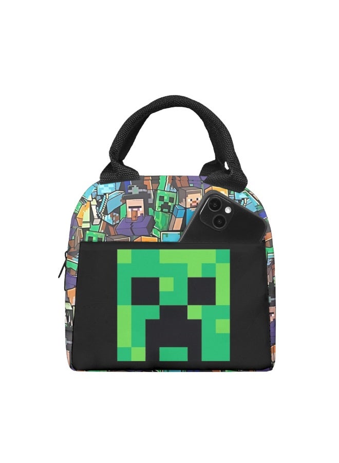 ماين كرافت الغداء حقيبة منتج جديد الغداء حقيبة الأطفال الغداء حقيبة المدرسة الابتدائية الغداء مربع حقيبة - Image 1