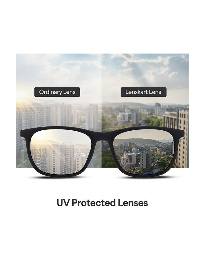 VINCENT CHASE Unisex Air Full Rim Wayfarer Frame Polarized & UV Protected Sunglasses LA S13163 - 54mm - Black - Image 5