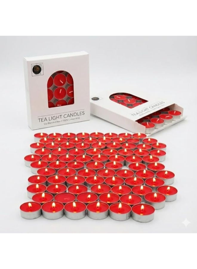 Tea Lights Energized Candles Minimum 3 Hours Burning (100 pcs) - Image 1