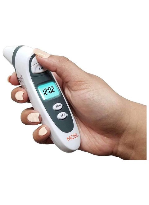 MOBI DualScan Prime 2-in-1 Digital Thermometer للأذن والجبهة مع قراءات الطعام والزجاجة، 4+ ميزات