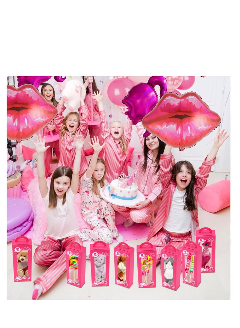 16 Pcs Hot Pink Doll Boxes for Party Favors, Gift Box for Wrapping Treat Candy Sweet Princess Theme Birthday Party Goodie Bags, Empty Christmas Boxes Decorations Supplies for Cute Girls Women - Image 2