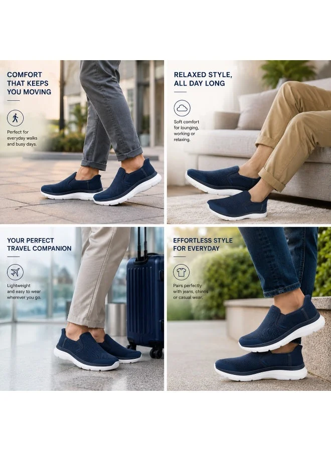 Lumberjack blue Lumberjack Carlo Blue Men’s Slip-On Shoes – Lightweight Breathable Casual Walking Sneakers for Men | Best Price UAE