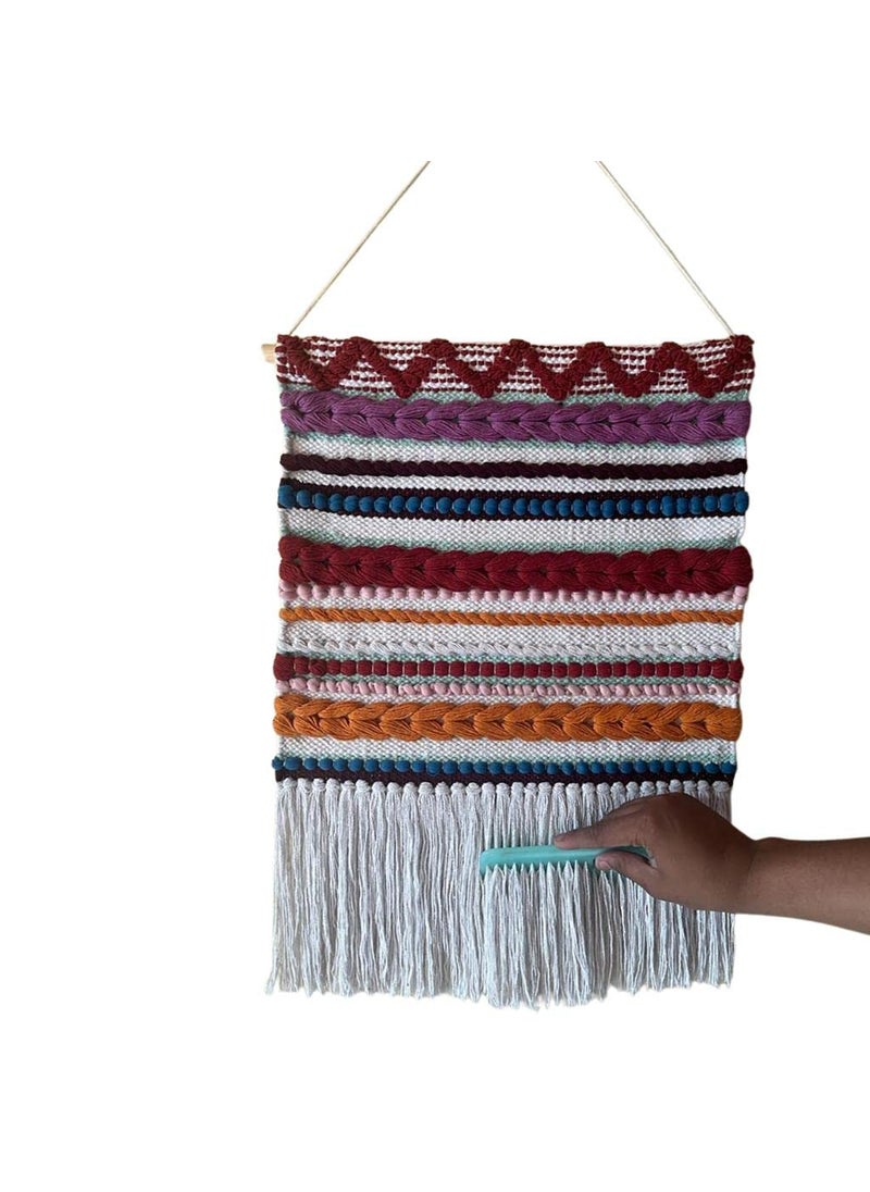 TSUKUYOMI TSUKUYOMI Pack of 1 Hand Made Wall Hanging Macrame Bohemian Nordic Woven Decor Tapestry Hippie Beautiful Geometric Art 15 x 24 Inch Multi 005  - Image 4